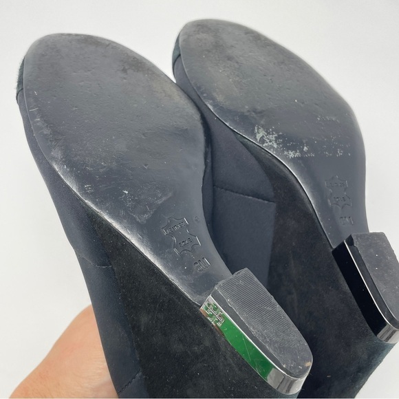 Tory Burch Astoria Black Lancaster Suede High Heel Wedge Pump - Picture 8 of 14